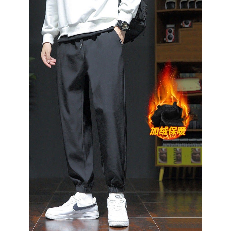 Men'S Pants Winter New Fleece-Lined Loose All-Match Comfortable Youth Fleece-Lined Sports Pants Boys Casual Pants - Image 5